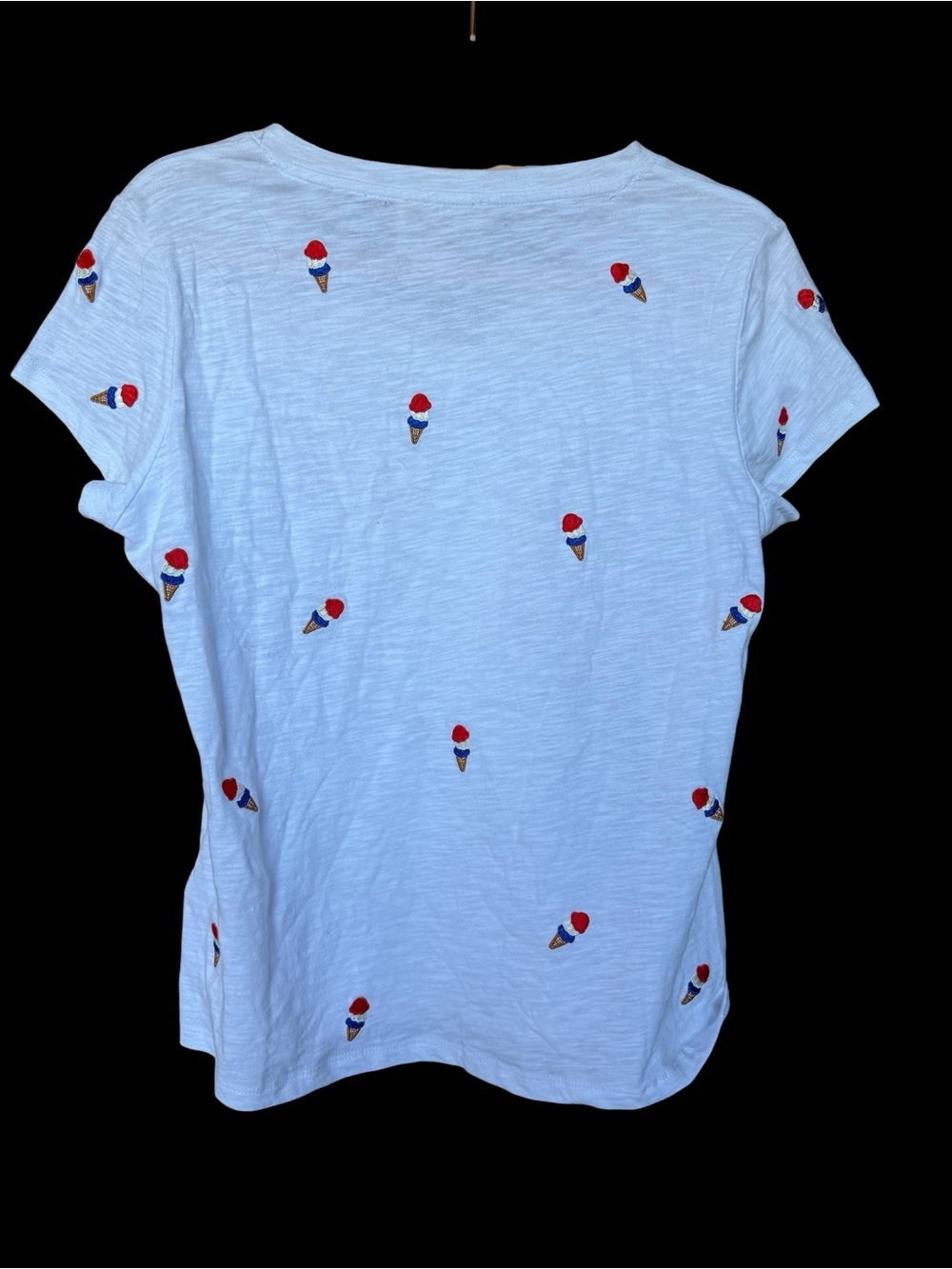 Cynthia Rowley Short Sleeve T Shirt w/ ice cream embroidery - Picture 3 of 6